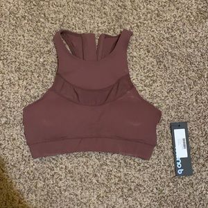Purple High Neck Sports Bra